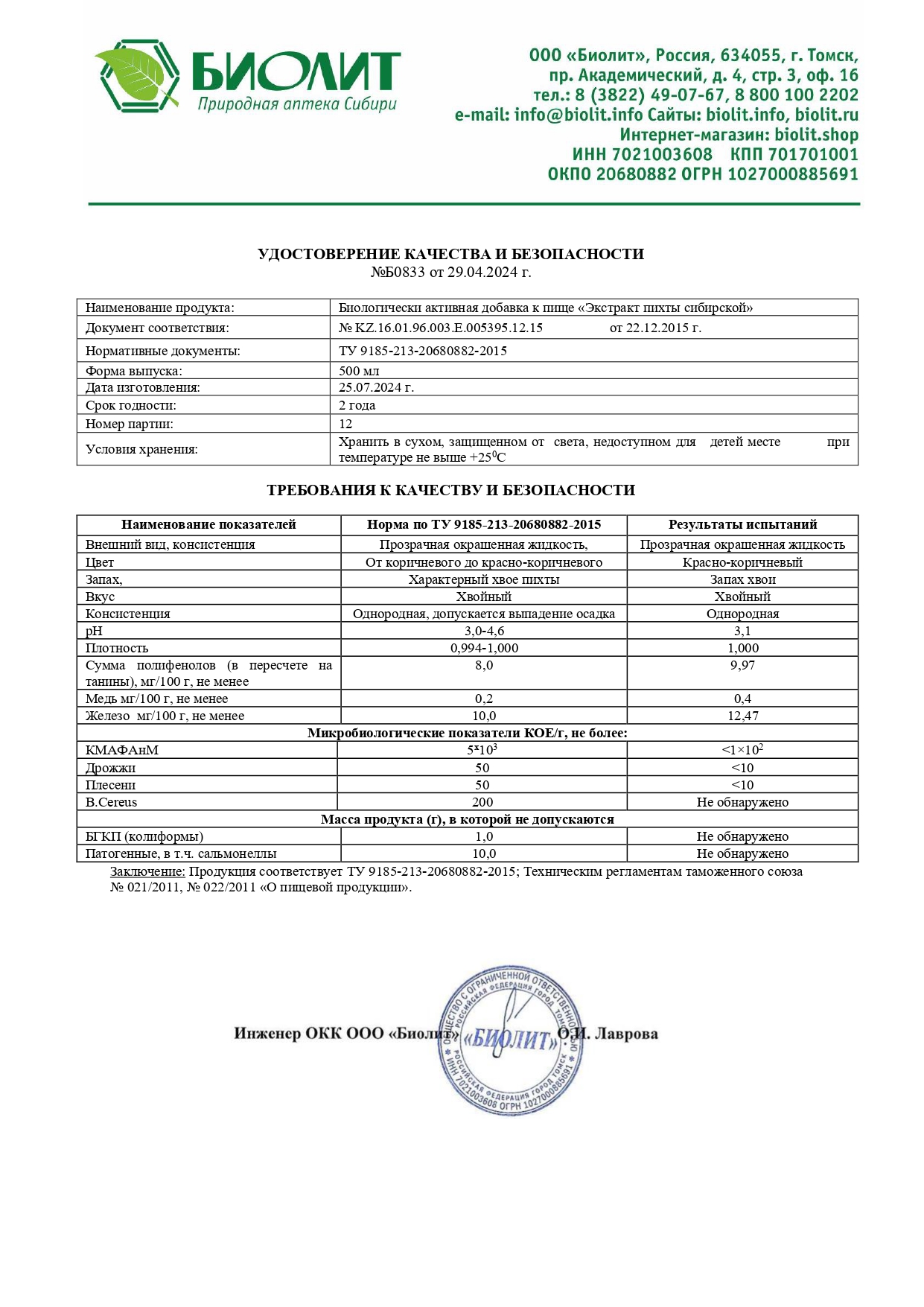 Паспорт №072024